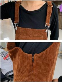 img 1 attached to Stylish and Playful: Tanming Women's Corduroy A Line Cute Jumper Pinafore Bib Overall Mini Dress Skirt