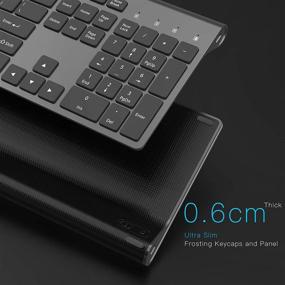 img 3 attached to 🖥️ J JOYACCESS Wireless Keyboard - Full Size Rechargeable Quiet Thin Keyboard for Laptop, Computer, Desktop, PC, Surface, Smart TV and Windows - Black and Gray