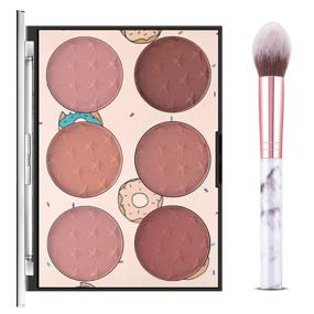 img 4 attached to 🌟 Enhance Your Glow with the 6 Colors Matte Blush Palette: Shimmer and Matte Light-Luxury Palette with Marble Makeup Brush for Contouring and Highlighting (# B - MATTE PALETTE)