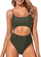 tempt me women's cutout one piece swimsuit: lace up scoop neck, high cut, strappy bathing suit - a flattering summer staple! logo