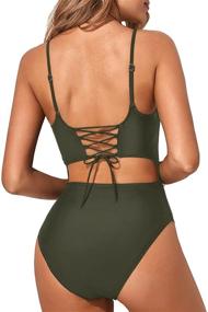 img 3 attached to Tempt Me Women's Cutout One Piece Swimsuit: Lace Up Scoop Neck, High Cut, Strappy Bathing Suit - A Flattering Summer Staple!