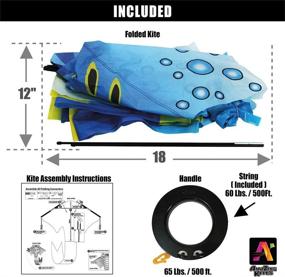 img 3 attached to 🪁 AmaZing Kites 2D Nylon Manta Ray Kite - 210" Tall (17 feet 6 inches) | 72" Wingspan (6 ft) - Perfect for High-Flying Fun!