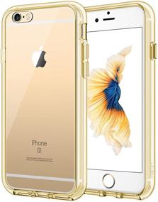 img 4 attached to 📱 JETech iPhone 6 and iPhone 6s Case, Shock-Absorption Gold Bumper Cover with Anti-Scratch Clear Back