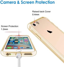 img 1 attached to 📱 JETech iPhone 6 and iPhone 6s Case, Shock-Absorption Gold Bumper Cover with Anti-Scratch Clear Back