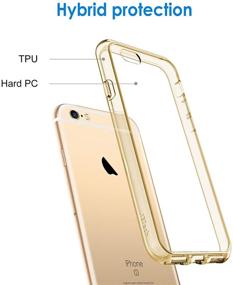 img 2 attached to 📱 JETech iPhone 6 and iPhone 6s Case, Shock-Absorption Gold Bumper Cover with Anti-Scratch Clear Back