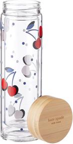 img 3 attached to Stylish KATE SPADE Vintage Cherry Dot Water Bottle: Clear, Lightweight, 1.15 LB