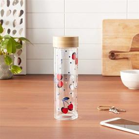 img 1 attached to Stylish KATE SPADE Vintage Cherry Dot Water Bottle: Clear, Lightweight, 1.15 LB