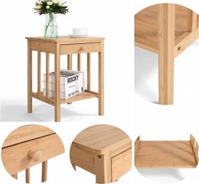 img 2 attached to Enhance Your Space with the Venloup Premium Bamboo Night Stand End Table: Stylish and Functional Storage Solution for Bedroom and Living Room