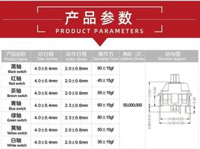 img 1 attached to Клавиатура с выключателями Gateron MX Dedicated Shaft Body в черном, красном, коричневом, синем, зеленом и желтом цветах, 5 контактов, подходит для GK61GK64 GH60 красных выключателей (68 шт)