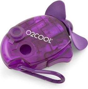 img 2 attached to Stay Cool with O2COOL Small Carabiner Keychain Misting Fan, Purple - Set of 2