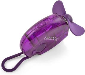 img 1 attached to Stay Cool with O2COOL Small Carabiner Keychain Misting Fan, Purple - Set of 2