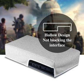 img 3 attached to 🎮 Custom Designed Horizontal Dust Cover for PS5 Console - Thick Cotton, Precision Cut, Easy Access to Cable Port