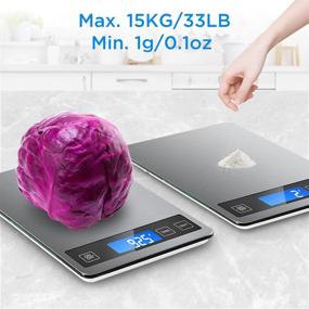 img 3 attached to 🔢 COZYAGE Rechargeable Kitchen Scale: Precise 33lb Cooking/Baking/Diet Food Scale with 5 Units, Large LCD Screen, Stainless Steel (Silver)