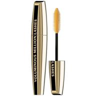 l'oreal paris makeup voluminous million lashes: defining, smudge-proof mascara for clump-free, collagen-infused eye makeup in black brown shade – amplify your lash length with the volumizing formula and precision brush! logo