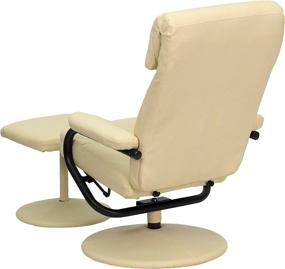 img 2 attached to 🪑 SEO-Optimized Cream LeatherSoft Recliner and Ottoman with Multi-Position Headrest by Flash Furniture