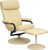 🪑 seo-optimized cream leathersoft recliner and ottoman with multi-position headrest by flash furniture logo