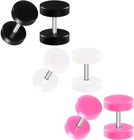 img 4 attached to BIG GAUGES Acrylic Piercing Illusion Women's Jewelry and Body Jewelry
