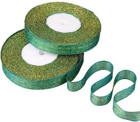 img 1 attached to 🎀 Feyarl Sparkly Green Ribbon - Premium Metallic Glitter Ribbon for Christmas, Crafts, and Floral Projects