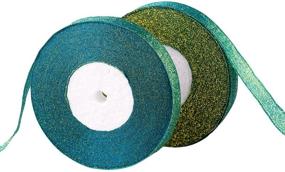 img 2 attached to 🎀 Feyarl Sparkly Green Ribbon - Premium Metallic Glitter Ribbon for Christmas, Crafts, and Floral Projects