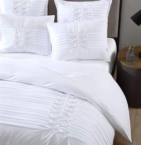 img 3 attached to 🛏️ Stylish and Cozy: City Scene Triple Diamond Comforter Set in Twin, White