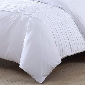 img 2 attached to 🛏️ Stylish and Cozy: City Scene Triple Diamond Comforter Set in Twin, White