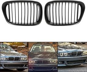 img 3 attached to 🚘 Matte Black Front Grille for BMW E39 4D 1997-2003 by uxcell - Enhance Your Car's Style and Performance