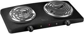 img 1 attached to 🔌 Convenient and Reliable: Betty Crocker Portable Dual Electric Burner in Sleek Black Design