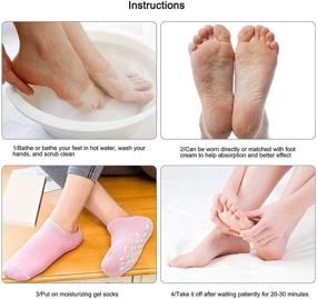 img 1 attached to 🧦 Moisturizing Gel Socks - 2 Pack for Repairing Dry & Cracked Skin with Essential Oils and Vitamins - Blue and Pink