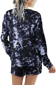 img 2 attached to 🌸 Margrine Women’s Tie Dye Printed Pajama Set: Stylish Long Sleeve Tops & Shorts Lounge Set for Casual Sleepwear