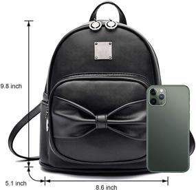 img 2 attached to 🎒 Stylish Bowknot Leather Backpack: Trendy Handbags & Wallets for Fashionable Teens