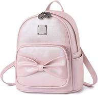 🎒 stylish bowknot leather backpack: trendy handbags & wallets for fashionable teens logo