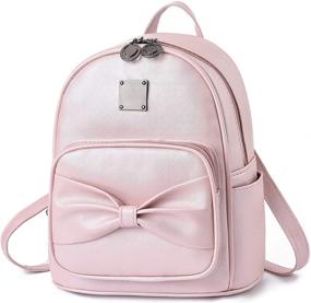 img 4 attached to 🎒 Stylish Bowknot Leather Backpack: Trendy Handbags & Wallets for Fashionable Teens