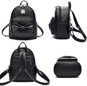 img 3 attached to 🎒 Stylish Bowknot Leather Backpack: Trendy Handbags & Wallets for Fashionable Teens