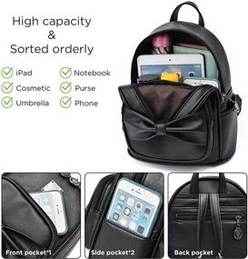 img 1 attached to 🎒 Stylish Bowknot Leather Backpack: Trendy Handbags & Wallets for Fashionable Teens
