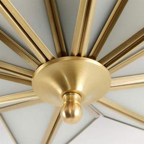 img 1 attached to 🌟 LITFAD Modern 4-Light LED Ceiling Lamp: Stylish Brass Star Close to Ceiling Light with Frosted Glass Flush Mount Lighting Fixture, Ideal for Hotel Hall, Bedroom, and Living Room Decor