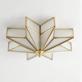 img 2 attached to 🌟 LITFAD Modern 4-Light LED Ceiling Lamp: Stylish Brass Star Close to Ceiling Light with Frosted Glass Flush Mount Lighting Fixture, Ideal for Hotel Hall, Bedroom, and Living Room Decor