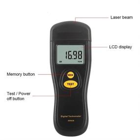 img 3 attached to 🔢 Non-Contact Digital Tachometer RPM Tester with LCD Backlight Display - 2.5~99999 RPM Range, 50mm~500mm Distance, Rotational Speed Meter, Tacho Speedometer