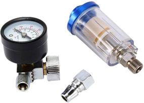 img 4 attached to 🔧 140PSI Air Pressure Regulator Gauge with Water Trap Filter Separator Tool Kit for Spray Paint Guns - TargetEvo