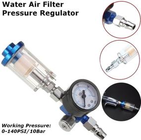 img 1 attached to 🔧 140PSI Air Pressure Regulator Gauge with Water Trap Filter Separator Tool Kit for Spray Paint Guns - TargetEvo