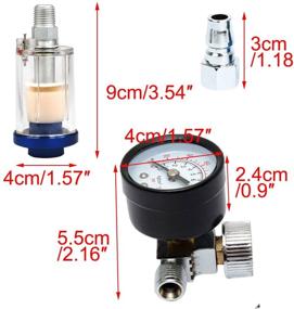 img 2 attached to 🔧 Регулятор давления воздуха 140PSI с фильтром-ловушкой для отделения воды - набор инструментов для краскопультов - TargetEvo