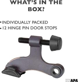 img 2 attached to 🚪 Ilyapa 12 Pack Hinge Pin Oil Rubbed Bronze Door Stops - Adjustable Heavy Duty Door Stopper 2-1/2&#34; x 1-3/4” with Rubber Bumper Tips in Black