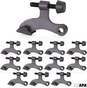 img 3 attached to 🚪 Ilyapa 12 Pack Hinge Pin Oil Rubbed Bronze Door Stops - Adjustable Heavy Duty Door Stopper 2-1/2&#34; x 1-3/4” with Rubber Bumper Tips in Black