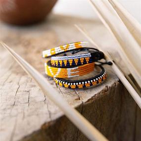 img 1 attached to 🌈 Ubuntu Life Love Bracelet: Stylish Adjustable Leather Beaded Glass Bracelet for Men & Women