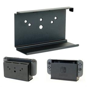 img 4 attached to 🎮 Black Steel Wall Mount for Nintendo Switch by HIDEit Mounts - Securely Store Your Nintendo Switch Console Near or Behind TV