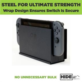 img 1 attached to 🎮 Black Steel Wall Mount for Nintendo Switch by HIDEit Mounts - Securely Store Your Nintendo Switch Console Near or Behind TV