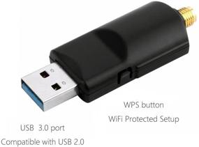 img 2 attached to 🔌 Адаптер беспроводной связи Realtek RTL8812BU USB 1200 Мбит/с | Двухдиапазонный AC1200 WiFi адаптер с антенной 5 dBi | USB 3.0 сетевой адаптер для Windows 10 и Mac