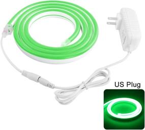 img 2 attached to 🌊 Waterproof Green LED Neon Flex Strip Lights - 6.5ft Rope Light with DC Power Adaptor, Ideal for Christmas Lighting Decor Indoor Outdoor Home - 12V