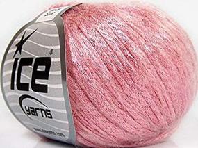 img 2 attached to 🎸 Rock Star Fuzzy Halo Shine Soft Nylon Merino Wool Acrylic Blend Yarn in Pink - 50 Gram - Premium Quality