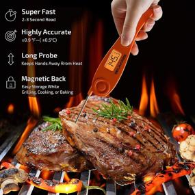 img 1 attached to 🌡️ Belwares Digital Instant Read Meat Thermometer - Ideal Kitchen Tool for Cooking, Smoker, BBQ, and Grill - Backlit Display and Magnetic Attachment - Perfect for Deep Fry, Coffee, and Candy