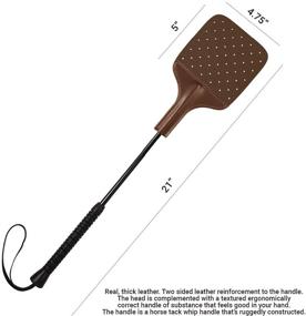 img 1 attached to 🪰 Amish-Inspired Heavy Duty Leather Fly Swatter: Durable Horse Tack Whip Handle, 21" - Assorted Colors, Brown